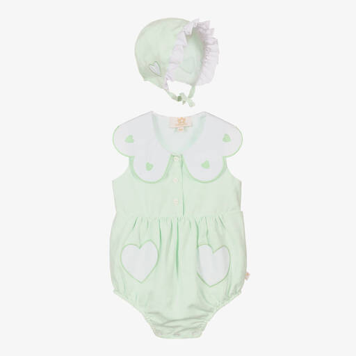 Caramelo Kids-Baby Girls Mint Green Shortie & Bonnet Set | Childrensalon Outlet