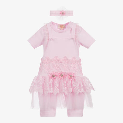 Caramelo Kids-Baby Girls Pinafore Dress Set | Childrensalon Outlet