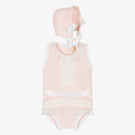 Caramelo Kids-Baby Girls Pink Cotton Knit Shorts Set | Childrensalon Outlet