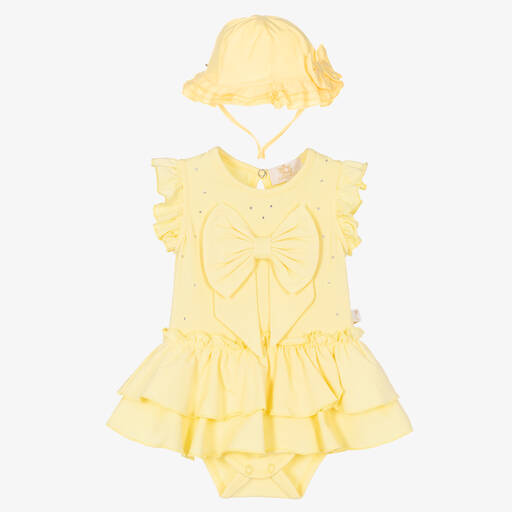 Caramelo Kids-Baby Girls Yellow Cotton Dress Set | Childrensalon Outlet