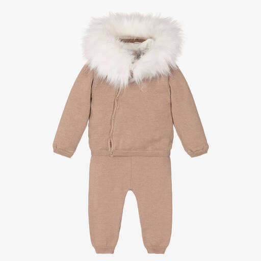 Caramelo Kids-Ensemble pantalon beige en coton | Childrensalon Outlet