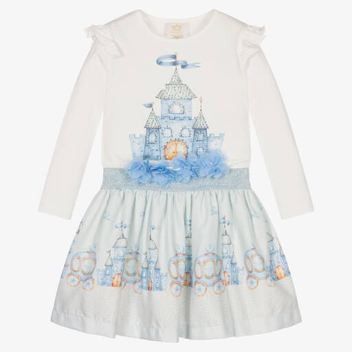 Caramelo Kids-Blue Fairy Castle Skirt Set  | Childrensalon Outlet