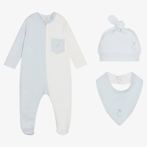 Caramelo Kids-Кремово-голубой комплект с комбинезоном | Childrensalon Outlet