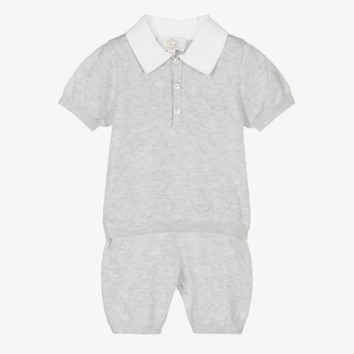 Caramelo Kids-Серый топ с вязаными шортами для мальчиков | Childrensalon Outlet