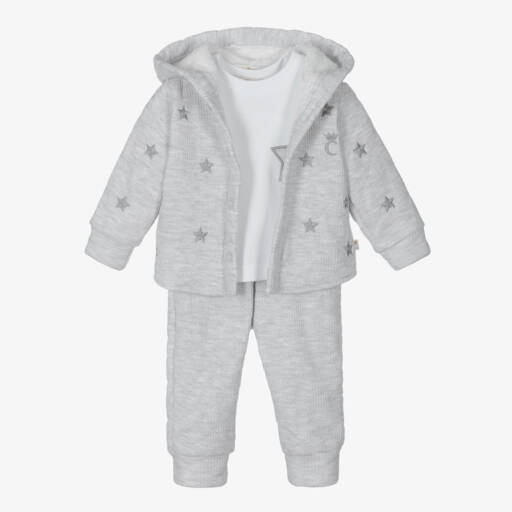 Caramelo Kids-Boys Grey & White Tracksuit Set | Childrensalon Outlet