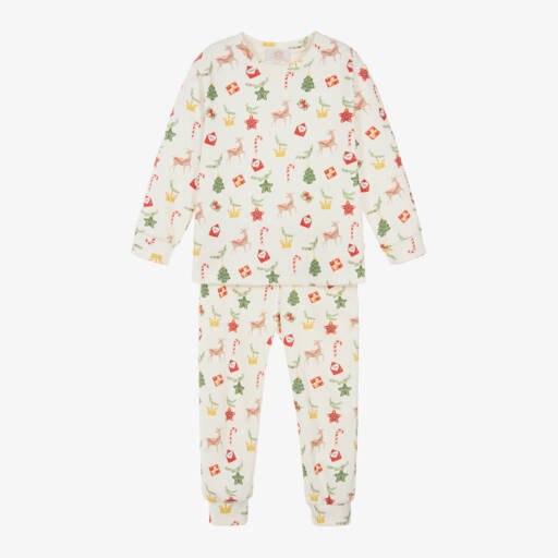 Caramelo Kids-Boys Ivory Festive Fleece Pyjamas | Childrensalon Outlet