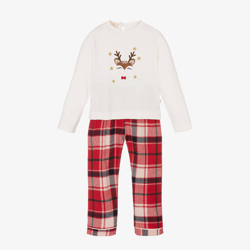 Caramelo Kids-Schlafanzug in Elfenbein und Rot (J) | Childrensalon Outlet