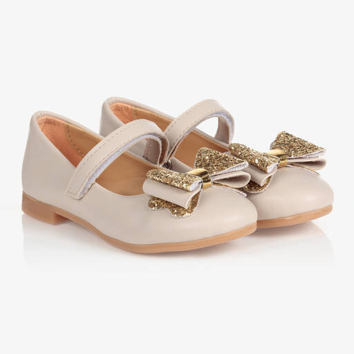 Caramelo Kids-Girls Beige Ballerina Pumps | Childrensalon Outlet
