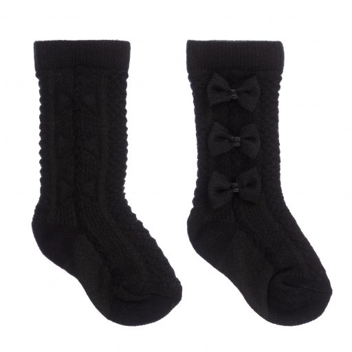Caramelo Kids-Girls Black Cotton Socks | Childrensalon Outlet