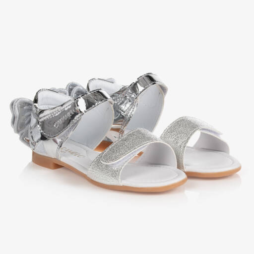 Caramelo Kids-Girls Glittery Bow Sandals | Childrensalon Outlet