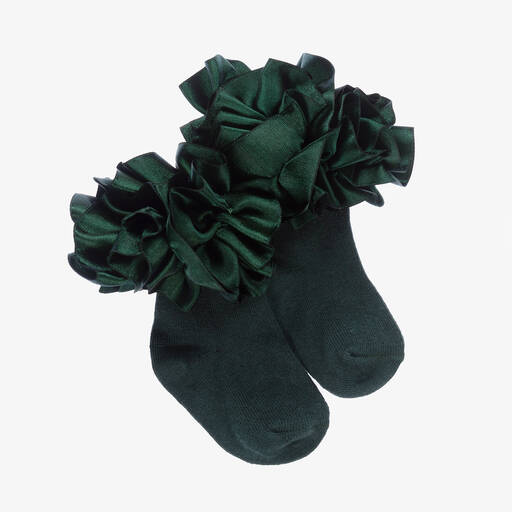 Caramelo Kids-Girls Green Cotton Socks | Childrensalon Outlet