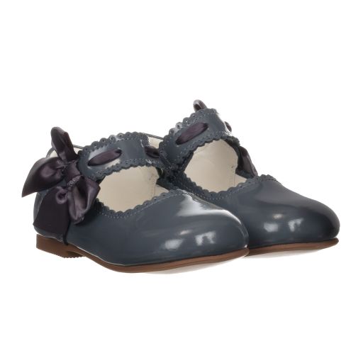 Caramelo Kids-Girls Grey Patent Shoes | Childrensalon Outlet