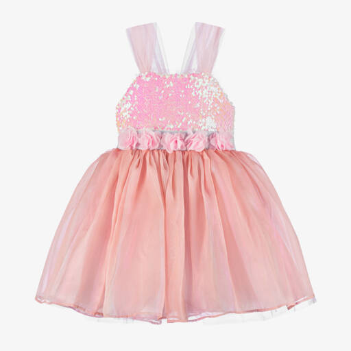 Caramelo Kids-Girls Iridescent Pink Sequin Dress | Childrensalon Outlet