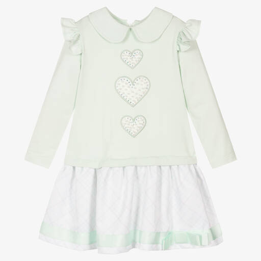 Caramelo Kids-Girls Mint Green Heart Dress | Childrensalon Outlet