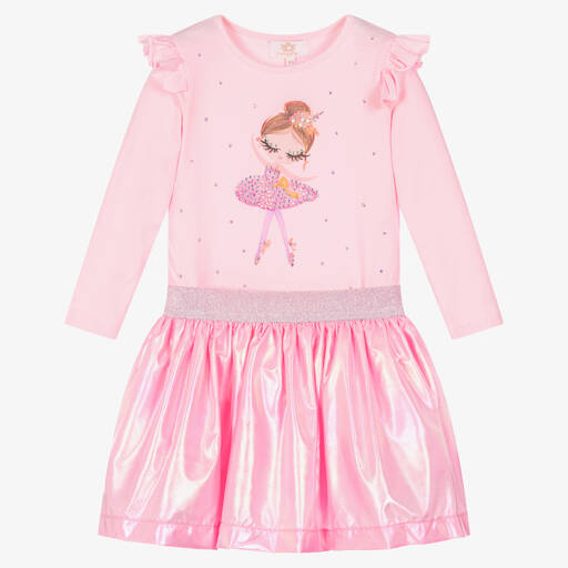 Caramelo Kids-Girls Pink Ballerina Shimmer Skirt Set | Childrensalon Outlet