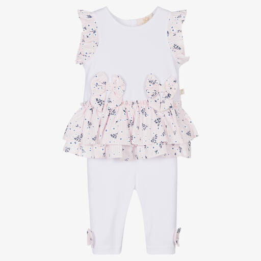 Caramelo Kids-Girls Pink Cotton Leggings Set  | Childrensalon Outlet