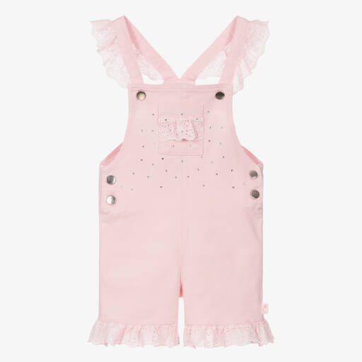 Caramelo Kids-Girls Pink Diamanté Dungarees | Childrensalon Outlet