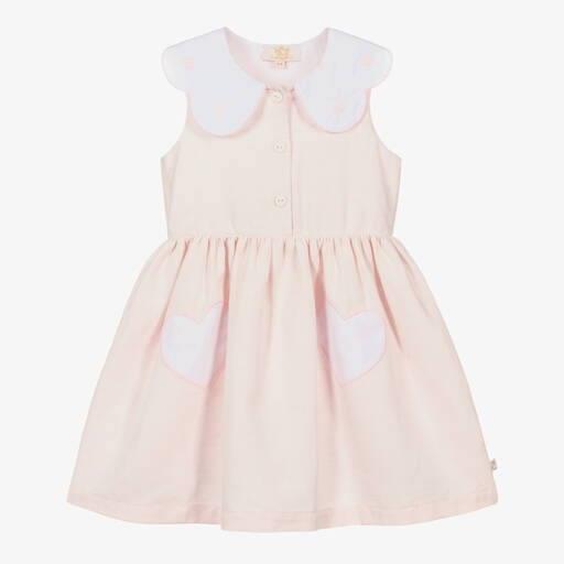 Caramelo Kids-Girls Pink Scallop Heart Dress | Childrensalon Outlet