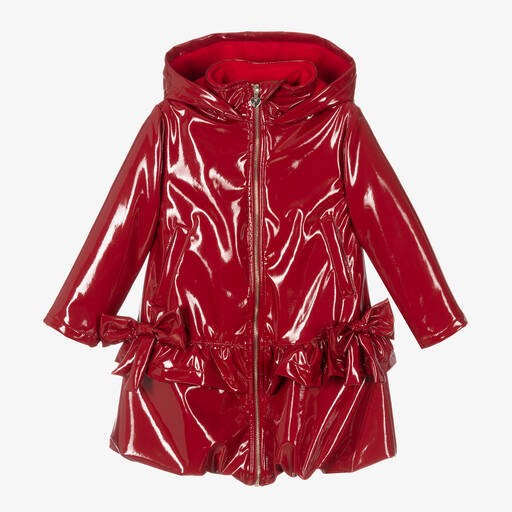 Caramelo Kids-Girls Red Bow Raincoat  | Childrensalon Outlet