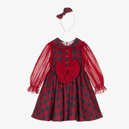 Caramelo Kids-Girls Tartan Dress & Hairband Set | Childrensalon Outlet