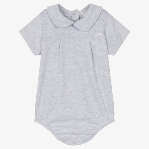 Caramelo Kids-Grey Collared Jersey Bodysuit | Childrensalon Outlet