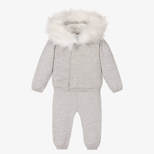 Caramelo Kids-Ensemble pantalon gris en coton | Childrensalon Outlet