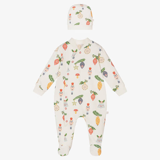 Caramelo Kids-Ivory Cotton Nutcracker Babygrow & Hat Set | Childrensalon Outlet