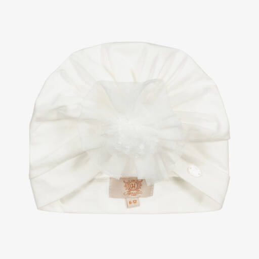 Caramelo Kids-Ivory Tulle Rosette Turban | Childrensalon Outlet