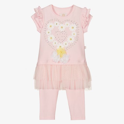 Caramelo Kids-Pink Daisy Leggings Set  | Childrensalon Outlet