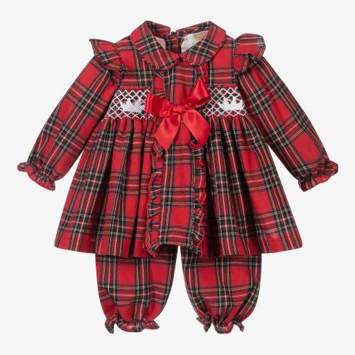 Caramelo Kids-Roter, festlicher Schottenkaro-Schlafanzug | Childrensalon Outlet