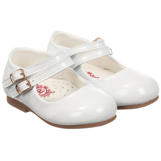 Caramelo Kids-Chaussures blanches en cuir verni | Childrensalon Outlet