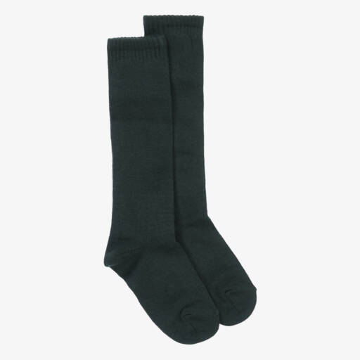 Carlomagno-Dark Green Cotton Knee-Length Socks | Childrensalon Outlet