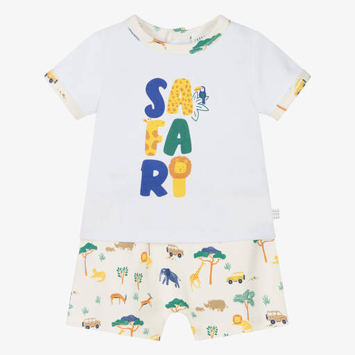 Carrément Beau-طقم شورت قطن عضوي لون عاجي للمواليد | Childrensalon Outlet