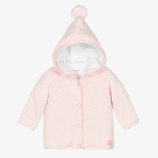 Carrément Beau-Baby Girls Pink Knitted Pram Coat | Childrensalon Outlet