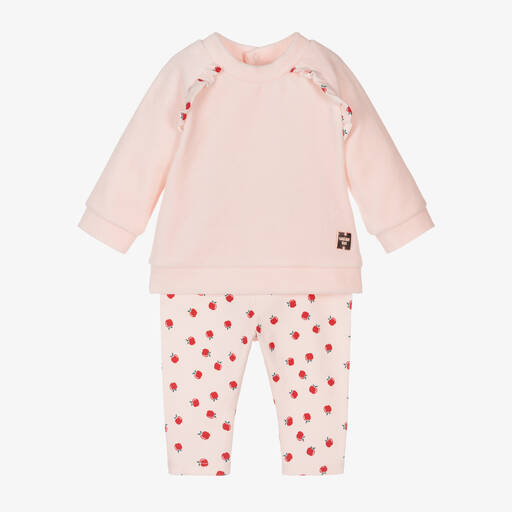 Carrément Beau-Baby Girls Pink Velour Leggings Set | Childrensalon Outlet