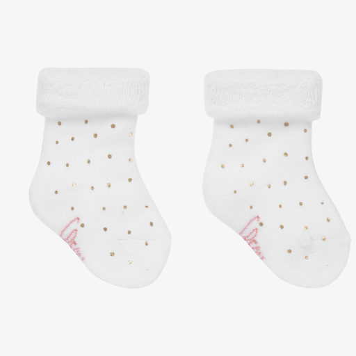 Carrément Beau-Baby Girls White Cotton Socks | Childrensalon Outlet