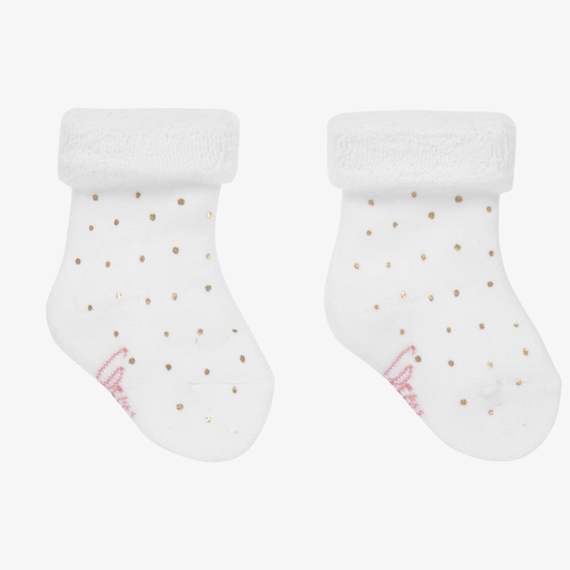 Carrément Beau-Chaussettes blanches en coton Bébé fille | Childrensalon Outlet