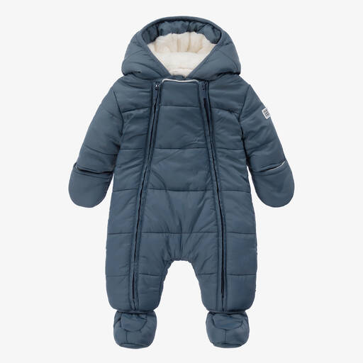 Carrément Beau-Blue Puffer Baby Snowsuit | Childrensalon Outlet