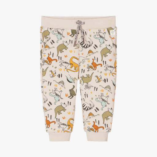 Carrément Beau-Boys Beige Organic Cotton Dinosaur Joggers | Childrensalon Outlet