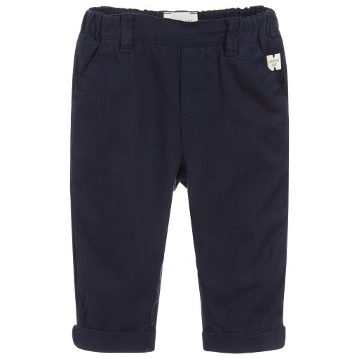 Carrément Beau-Boys Blue Cotton Trousers  | Childrensalon Outlet