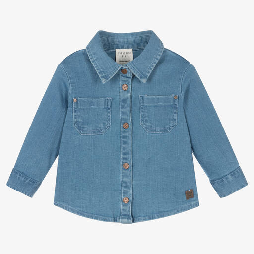Carrément Beau-Boys Blue Denim Pockets Shirt | Childrensalon Outlet