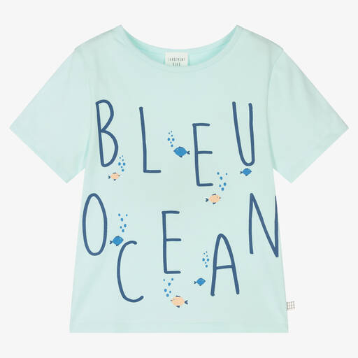 Carrément Beau-Boys Blue Organic Cotton T-Shirt | Childrensalon Outlet