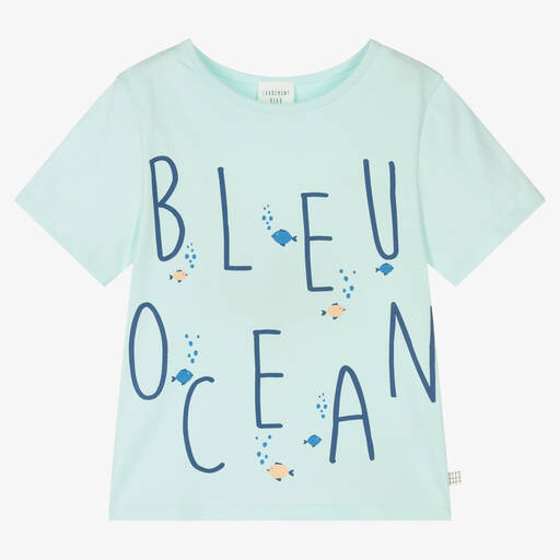 Carrément Beau-تيشيرت قطن عضوي لون أزرق للأولاد | Childrensalon Outlet