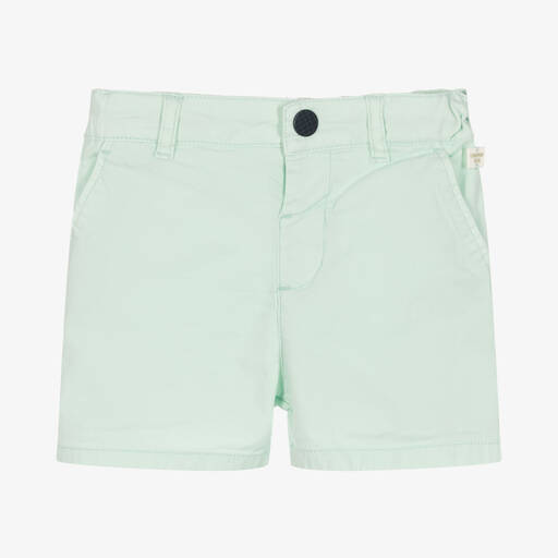 Carrément Beau-Boys Green Cotton Twill Shorts | Childrensalon Outlet