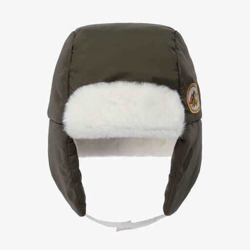 Carrément Beau-Boys Green & Ivory Trapper Hat | Childrensalon Outlet