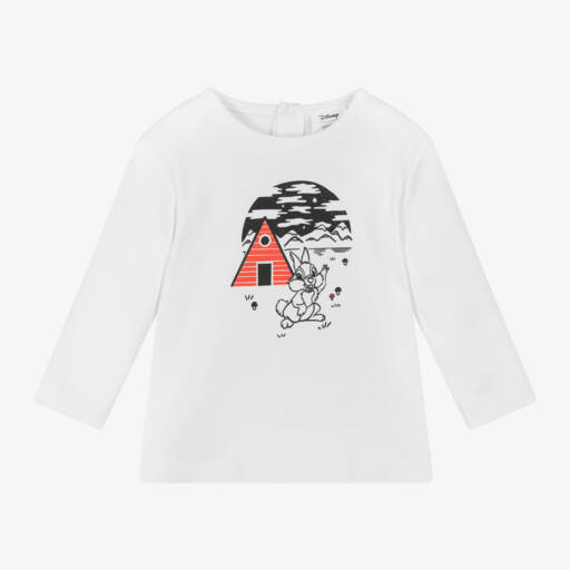 Carrément Beau-توب بطبعة ديزني قطن لون أبيض للأولاد | Childrensalon Outlet
