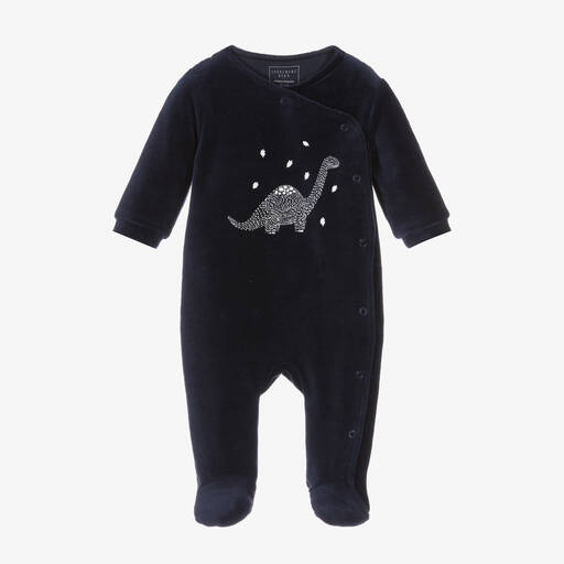 Carrément Beau-Синий велюровый комбинезон с динозавром | Childrensalon Outlet