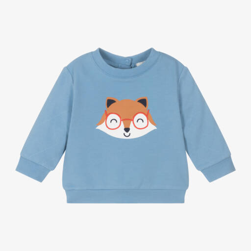 Carrément Beau-Boys Organic Blue Fox Jumper | Childrensalon Outlet