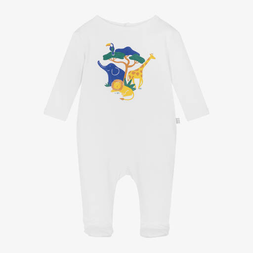 Carrément Beau-Boys White Cotton Safari Babygrow | Childrensalon Outlet