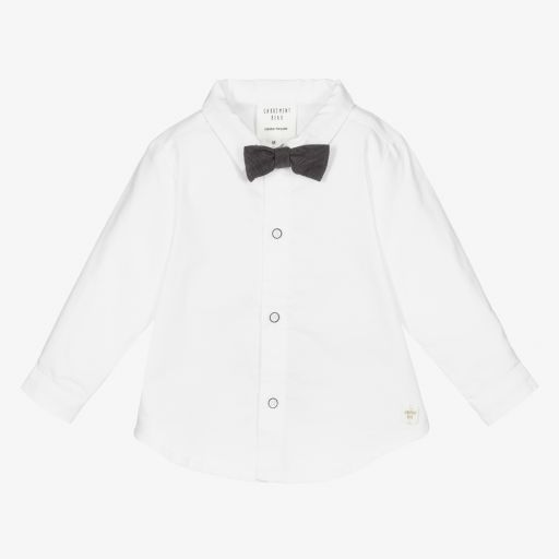 Carrément Beau-قميص أطفال ولادي قطن لون أبيض | Childrensalon Outlet